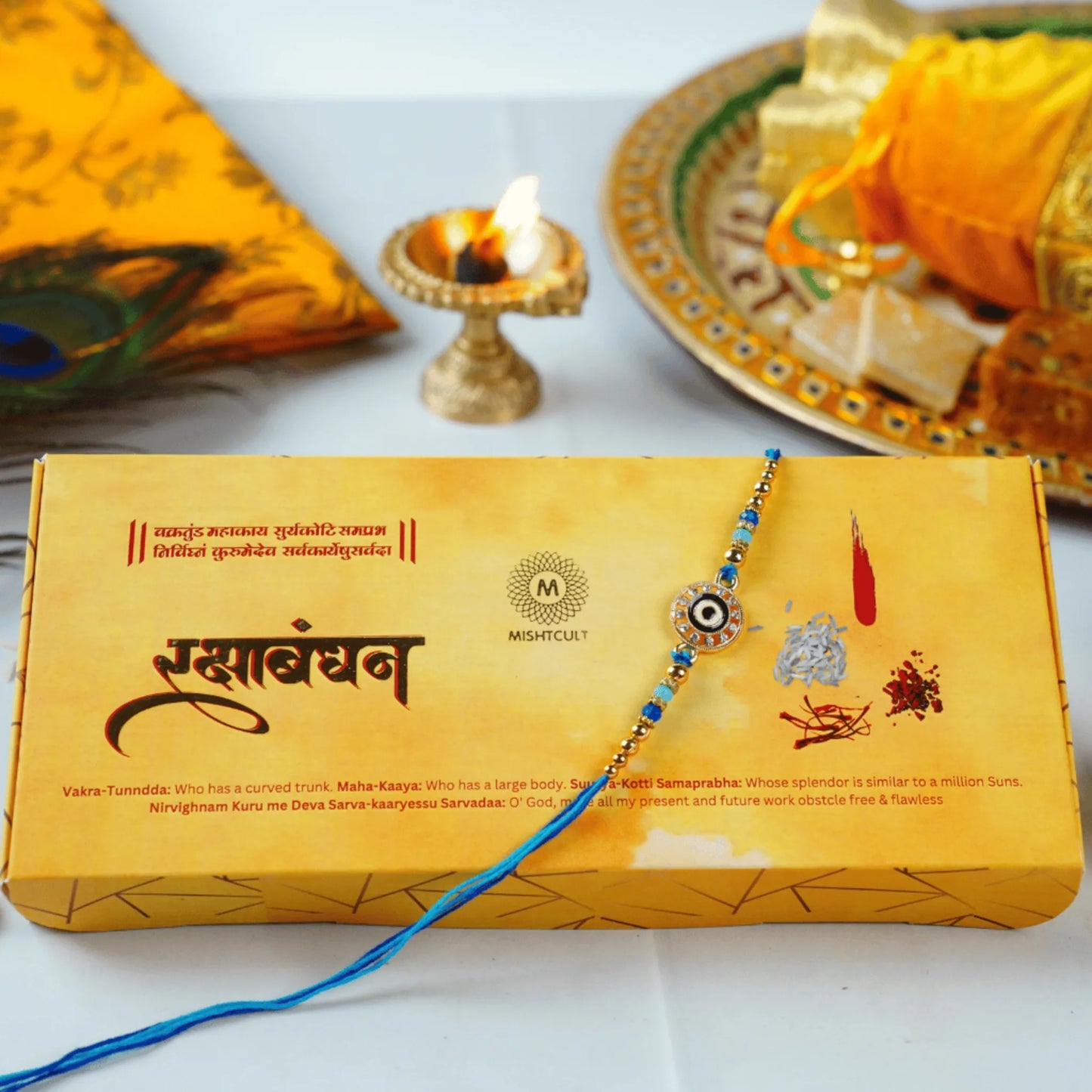 MishtCult Luxe Gift Box with Assorted Indian Sweets (Kaju Katli, Dodha Burfi, Besan Burfi) – Premium Gift Packaging – Red