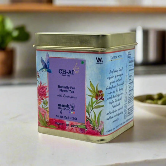 Monk's Ayurved Butterfly Pea Flower Lemongrass Tea