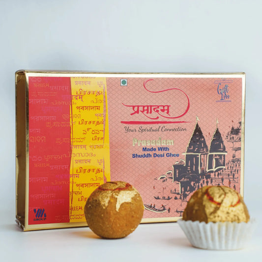 Prasadam Ladoo Selection – Motichoor, Besan, or Panjiri
