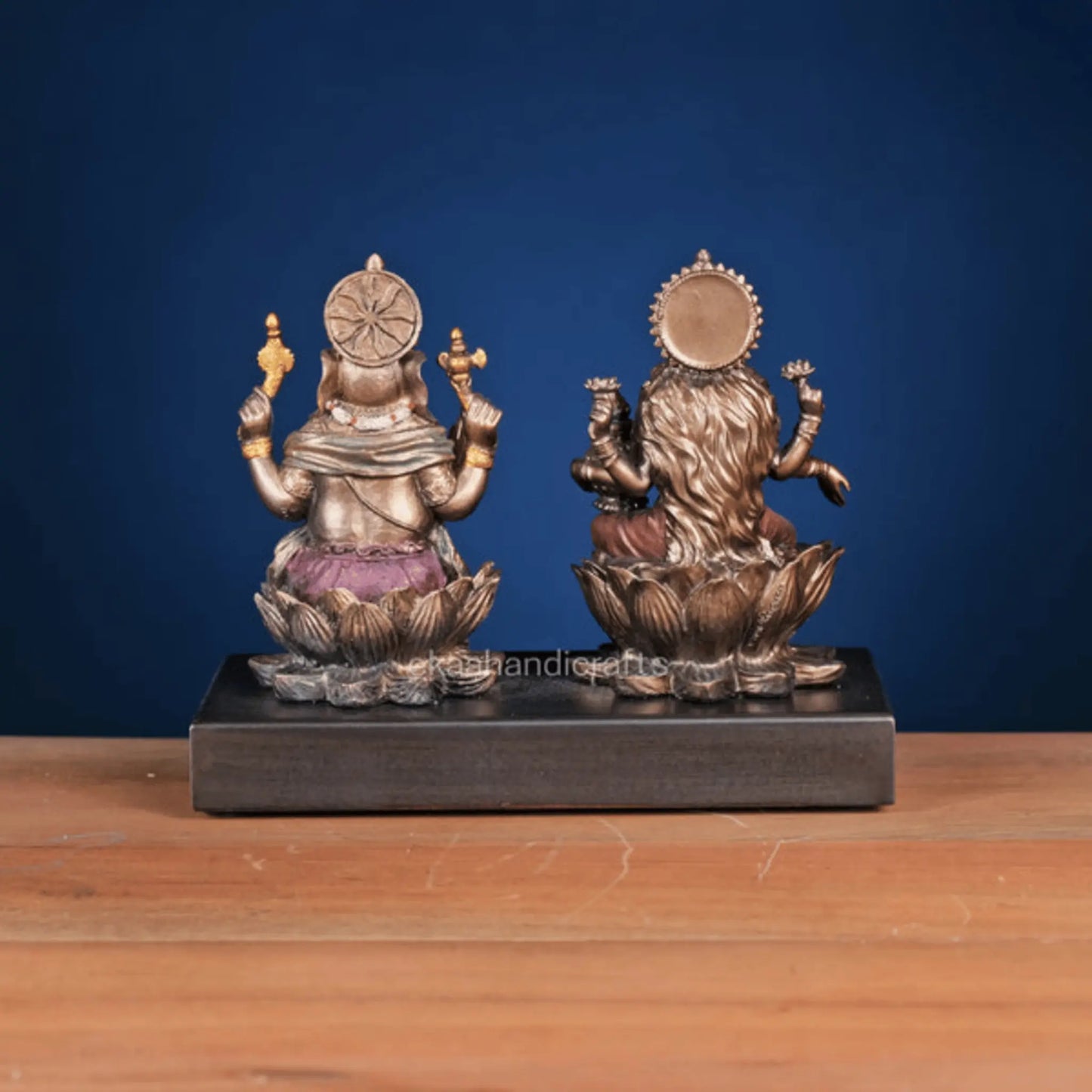 Lord Ganesha And Goddess Lakshmi On Lotus