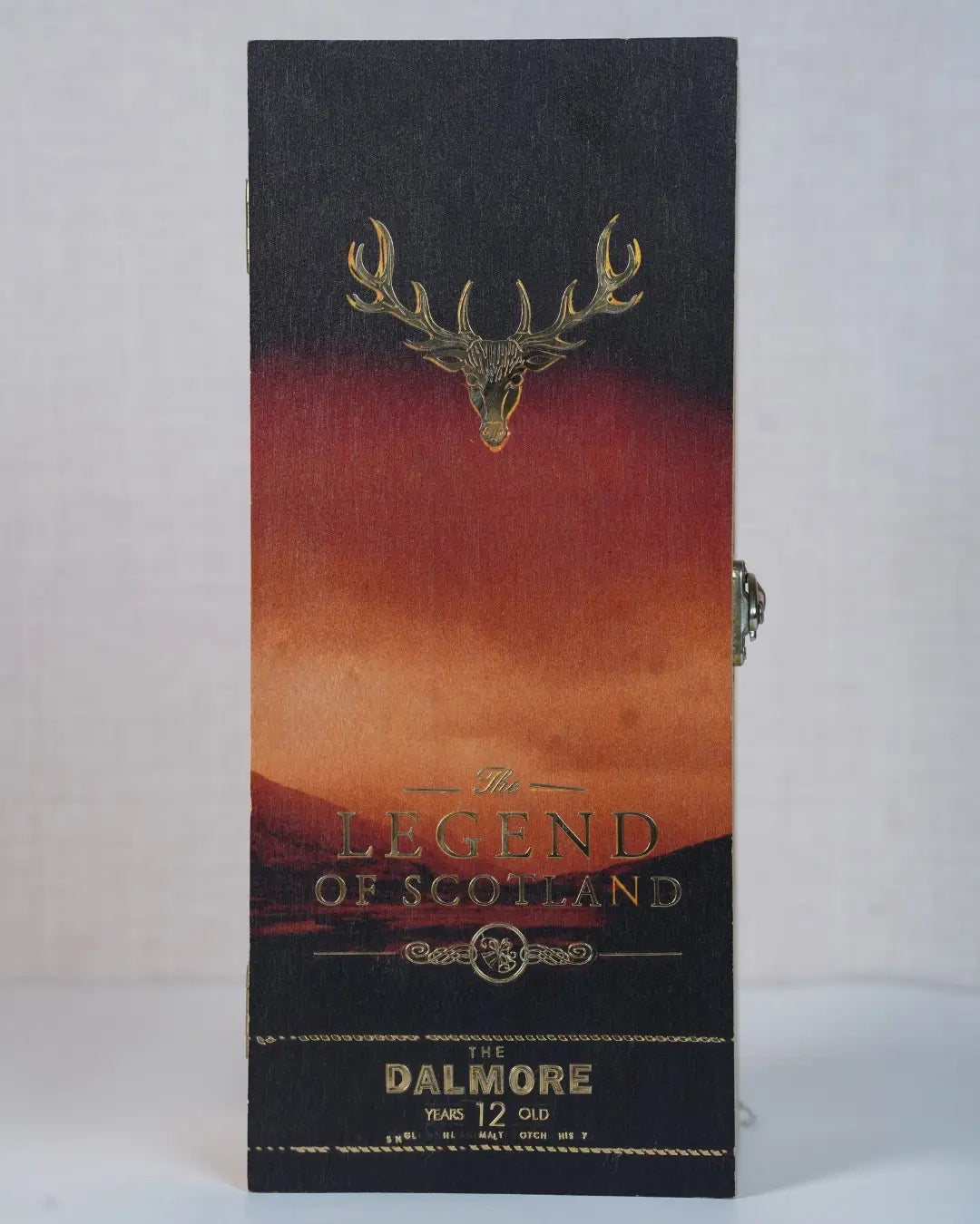 The Dalmore 12 Year Old Whisky Wooden Gift Box with Golden Stag Logo