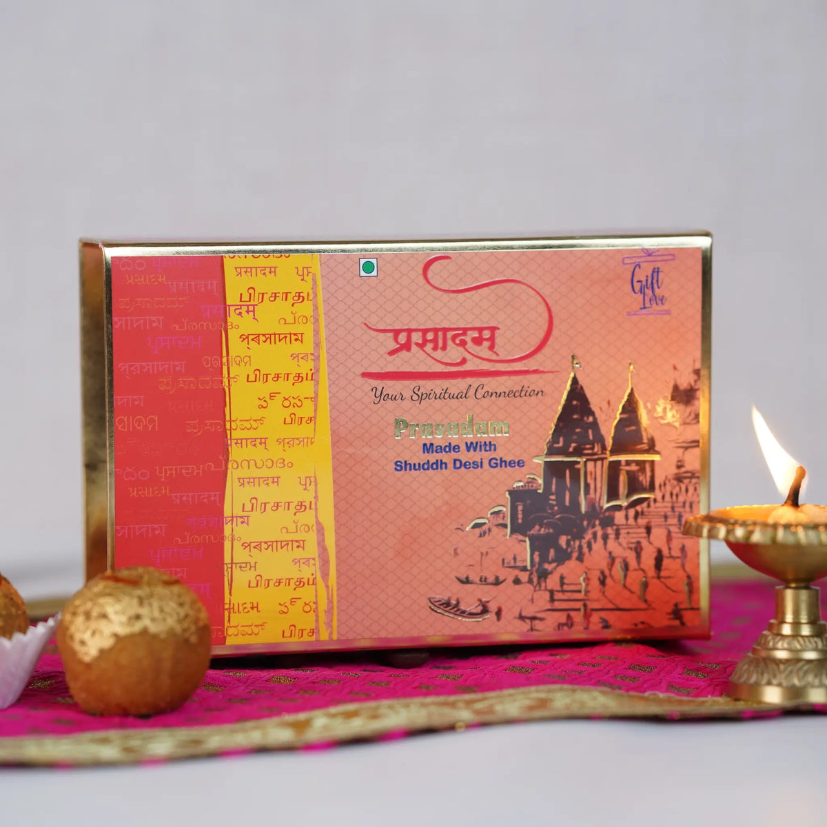 Prasadam Ladoo Selection – Motichoor, Besan, or Panjiri