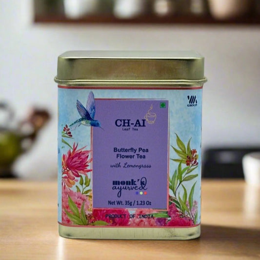 Monk's Ayurved Butterfly Pea Flower Lemongrass Tea