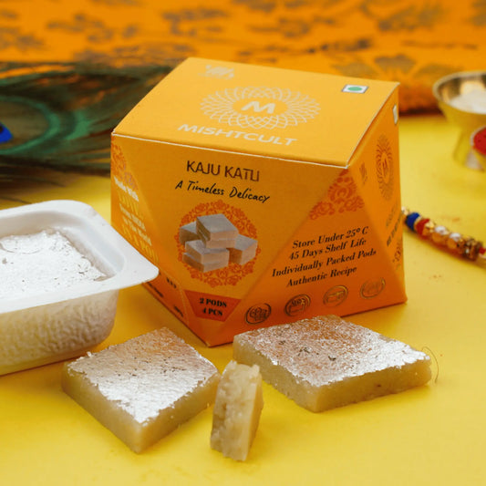 MishtCult Luxe Diamond Gift Box with Assorted Sweets (4pcs Kaju Katli) – Premium Gifting Hamper – Elegant Packaging