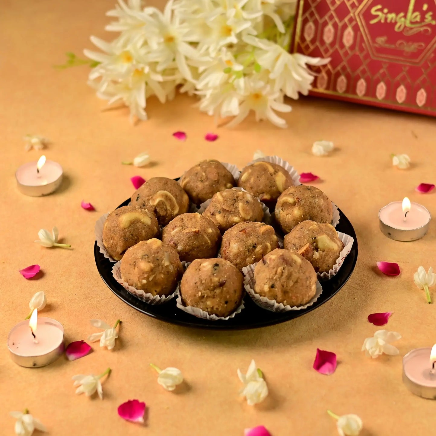 Prasadam Ladoo Selection – Motichoor, Besan, or Panjiri