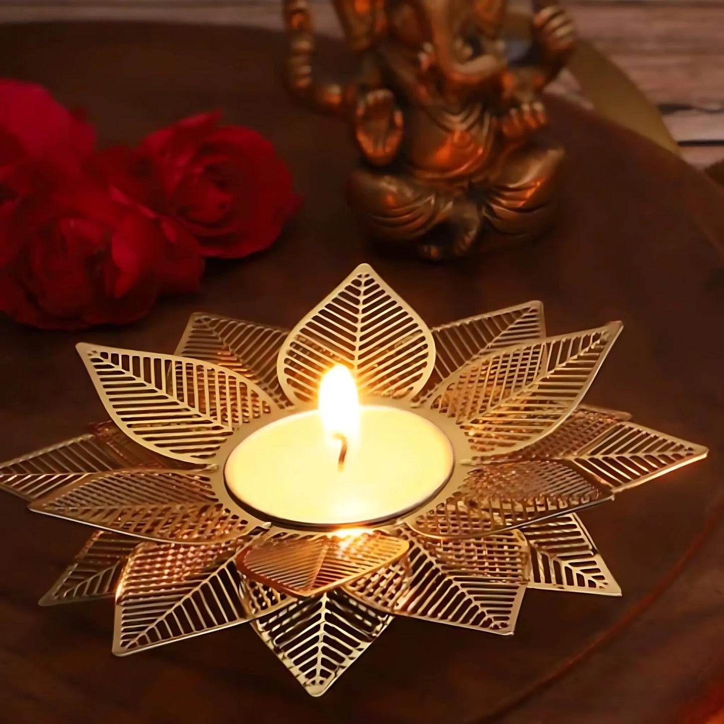 Lotus Flower Multiple Layers Tea Light Holder.