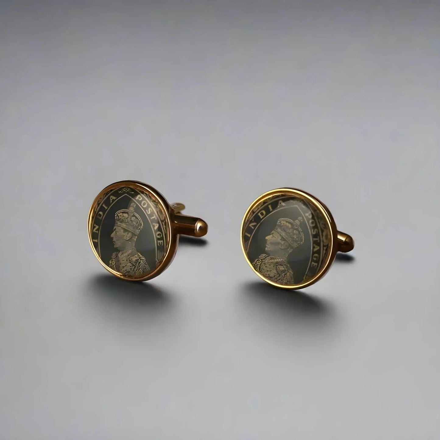 Cufflink with Postal Stamp
